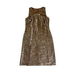 Eliza J Women's Sequin Rose Gold Sleveless Cocktail Dress - 4